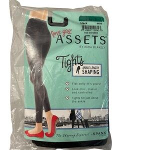 Assets by Sara Blakely Women’s Black Ankle Length Shaping Tights Sz 3, 849B NWT